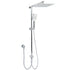 Chrome Square 10" Twin Shower Head Handheld Sliding Rail Set Wall Inlet Diverter