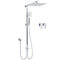 Chrome Square 10" Twin Shower Head Handheld Sliding Rail Set Wall Inlet Diverter Twin Taps