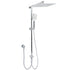 WELS Dual Square Shower Head 12" Rain Rose + 3 Modes Handheld Diverter Rail Arm Set