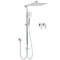 Double Square Shower Head 12" Rain Rose + 3 Modes Handheld Diverter Rail Arm Taps Set