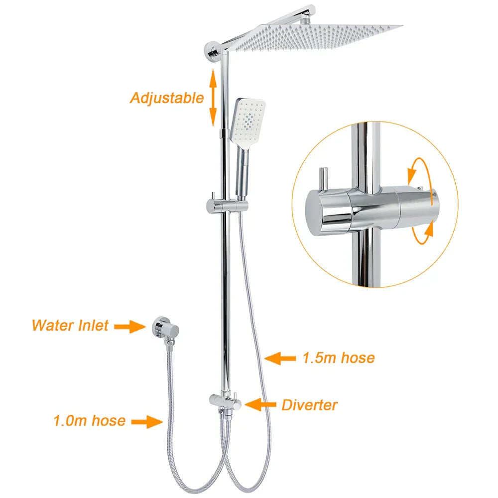 Double Square Shower Head 12