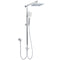 WELS Square Chrome Shower 8" Rainfall Head 3 Mode Handheld Sliding Rail Wall Arm Set