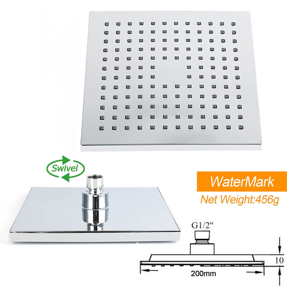 WELS Square Chrome Shower 8