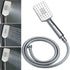 WELS Square Plastic Shower 8" Rainfall Head 3 Mode Handheld Sliding Rail Wall Arm + Twin Taps