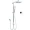 WELS Square Plastic Shower 8" Rainfall Head 3 Mode Handheld Sliding Rail Wall Arm With Mixer