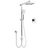 WELS Square Plastic Shower 8" Rainfall Head 3 Mode Handheld Sliding Rail Wall Arm With Mixer