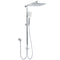 WELS Chrome Square 10" Rain Shower Head 3 Function Handheld Sliding Rail Wall Arm Set
