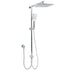WELS Chrome Square 10" Rain Shower Head 3 Function Handheld Sliding Rail Wall Arm Set