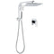 WELS Twin Square 10" Rain Shower Head 3 Mode Handheld Diverter Wall Arm Mixer Set
