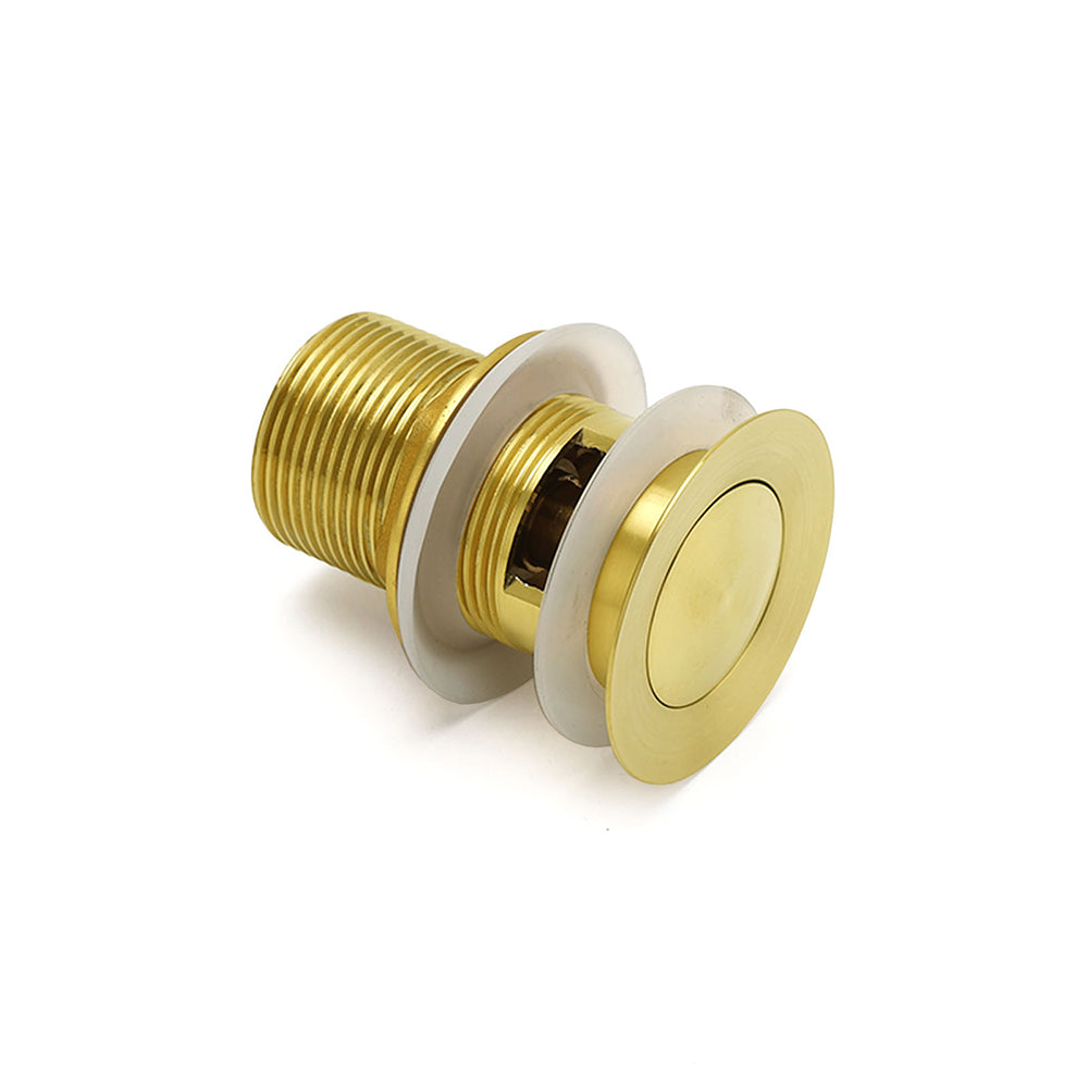 Brushed Gold 32mm Pop Up Push Waste Plug With Overflow Basin Sink Drain Outlet