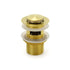 Brushed Gold 32mm Pop Up Push Waste Plug With Overflow Basin Sink Drain Outlet