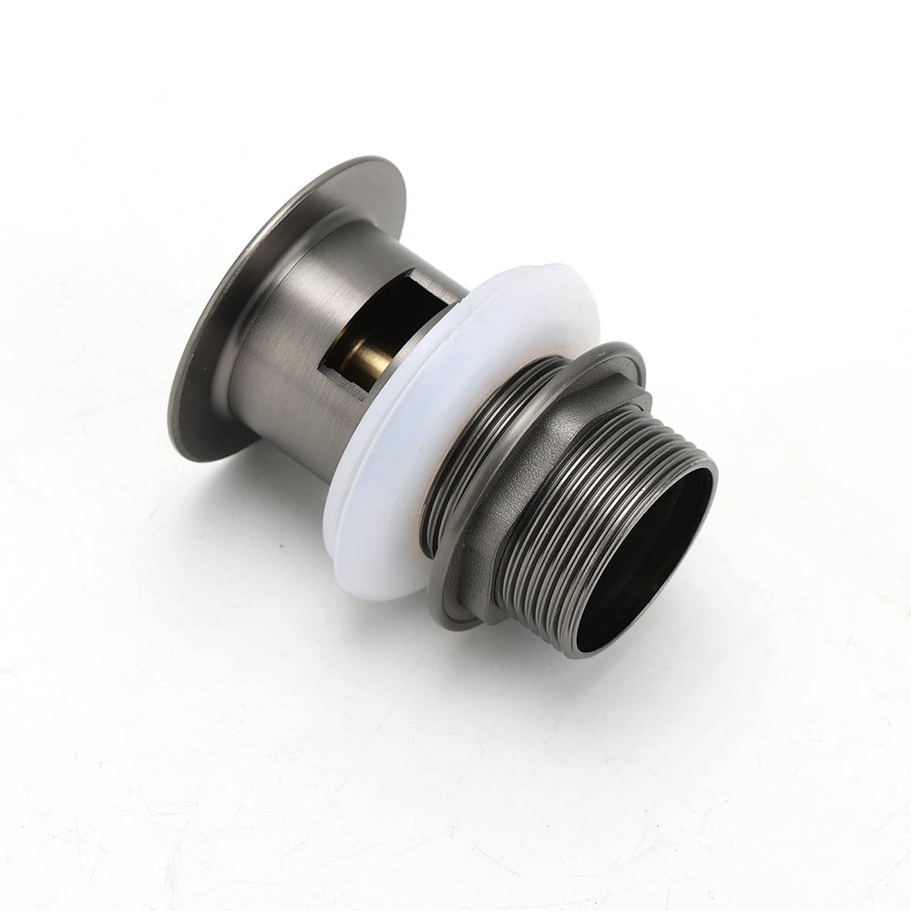 Gun Metal Brass 32mm Push Pop Up Plug Overflow Basin Sink Drain Outlet Waste Kit
