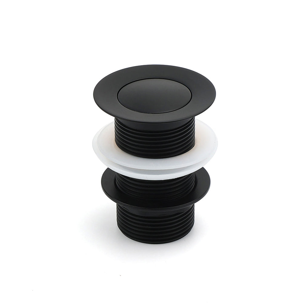 Matt Black Watermark 32mm Pop Up Push Brass Waste Plug No Overflow Basin Drain