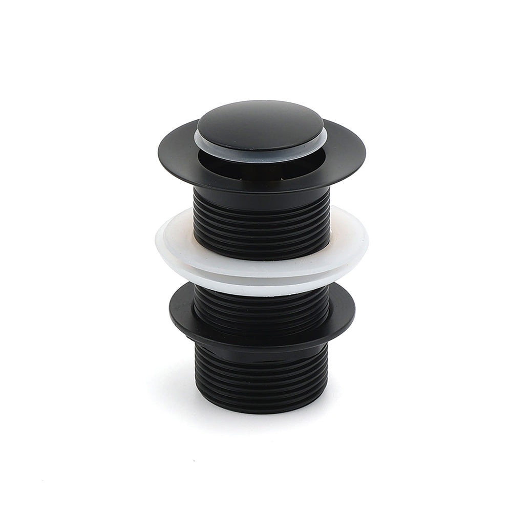 Matt Black Watermark 32mm Pop Up Push Brass Waste Plug No Overflow Basin Drain