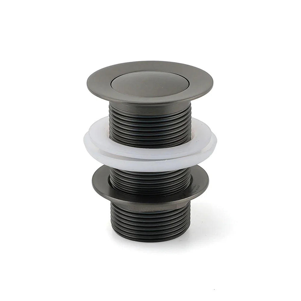 Gun Metal Brass 32mm Push Pop Up Plug Non-Overflow Basin Sink Drain Outlet Waste
