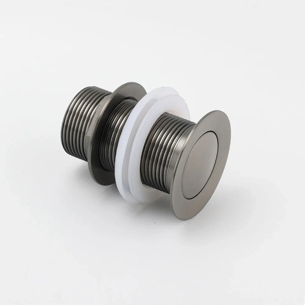 Gun Metal Brass 32mm Push Pop Up Plug Non-Overflow Basin Sink Drain Outlet Waste