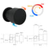 Matt Black Round Knob Concealed Shower Mixer Valve Hot Cold Water Switch Tap Kit