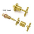 Brushed Gold Shower 1/4 Turn Twin Taps Basin Bath Spout Hot Cold Water Mixer Set