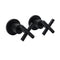 Matt Black 1/4 Turn Twin Taps Hot Cold Water Control Mixer For Bath Spout Shower