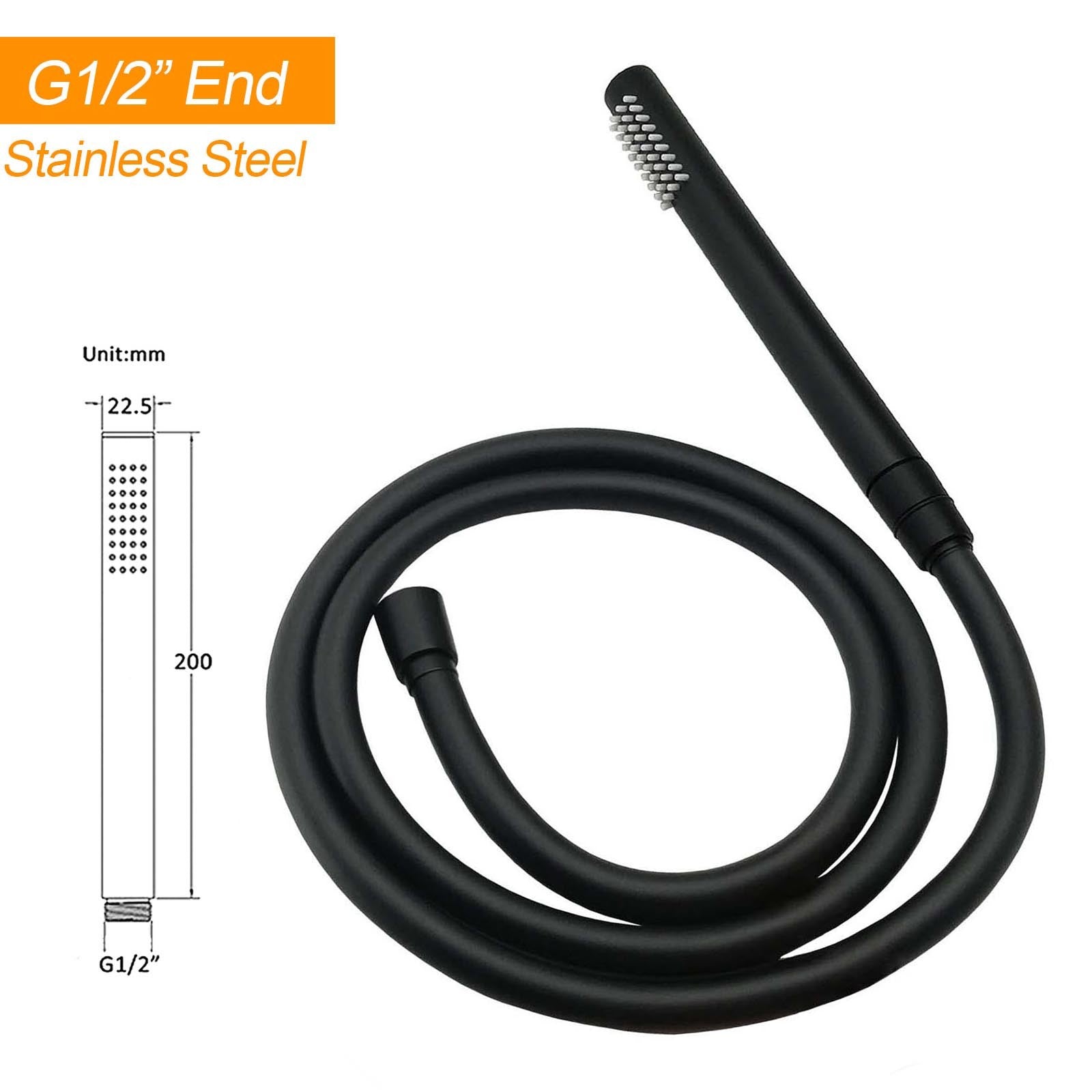 WELS Matte Black 316SUS Dual Shower Set Outdoor Bath System Rainfall 10