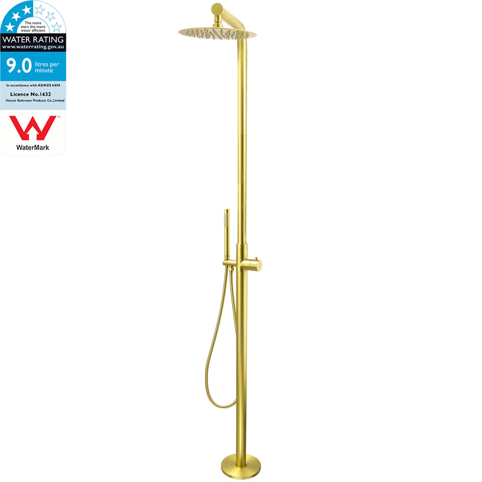 WELS Brushed Gold Twin Shower Handset Combo Set Outdoor Washing 10