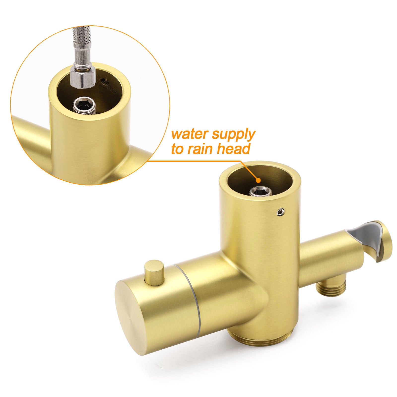 WELS Brushed Gold Twin Shower Handset Combo Set Outdoor Washing 10