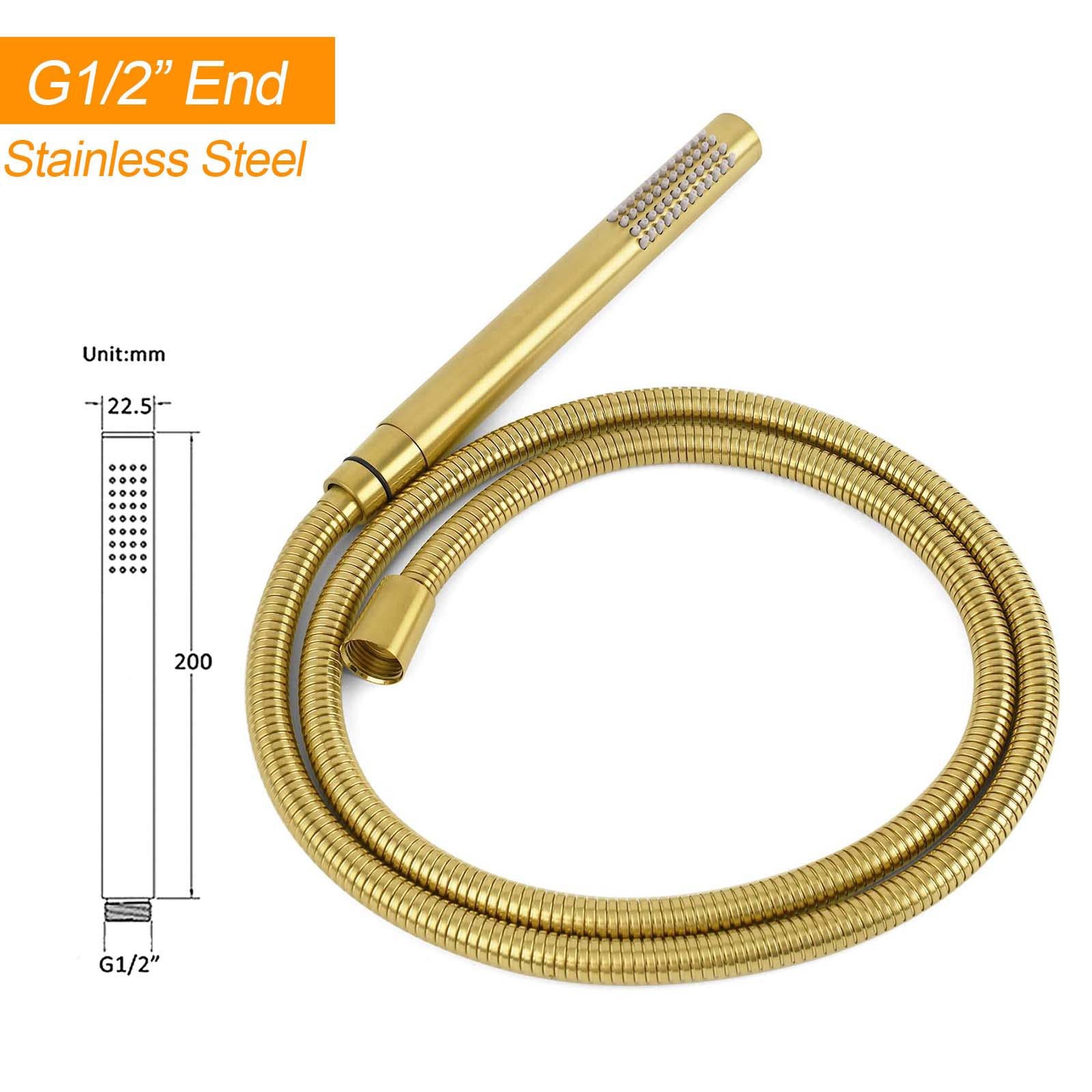 WELS Brushed Gold Twin Shower Handset Combo Set Outdoor Washing 10