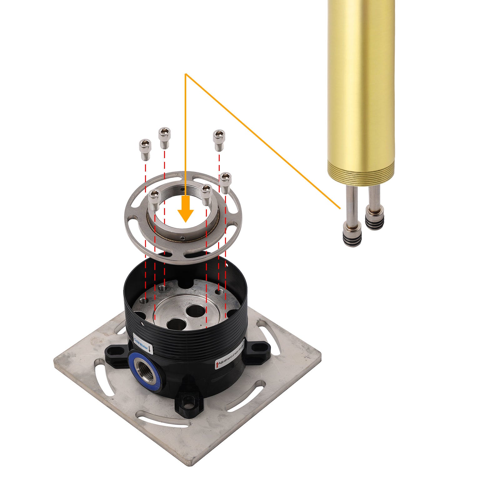 WELS Brushed Gold Twin Shower Handset Combo Set Outdoor Washing 10