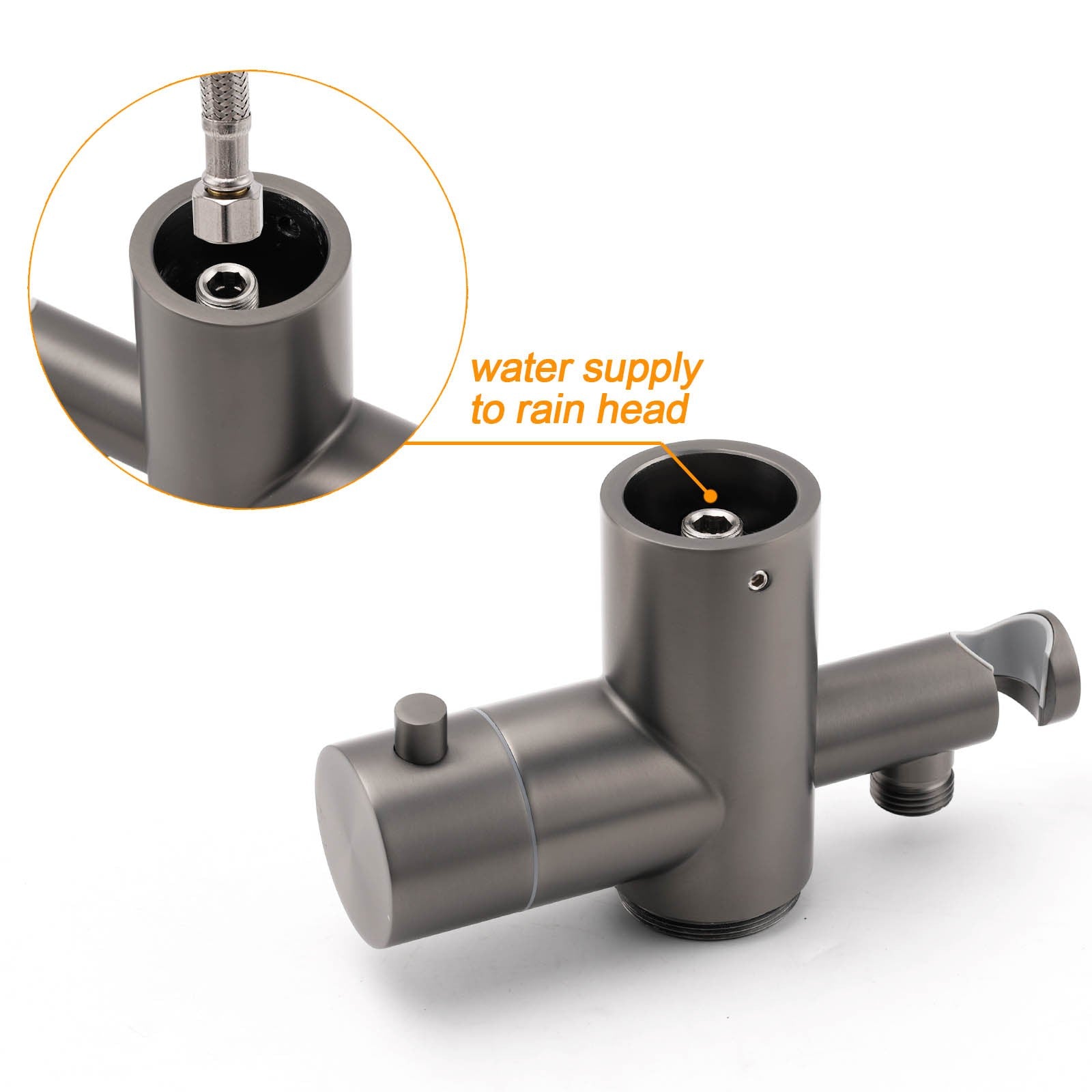 316 SUS WELS Gun Metal Twin Shower Handset Combo Outdoor Bath Rainfall 10