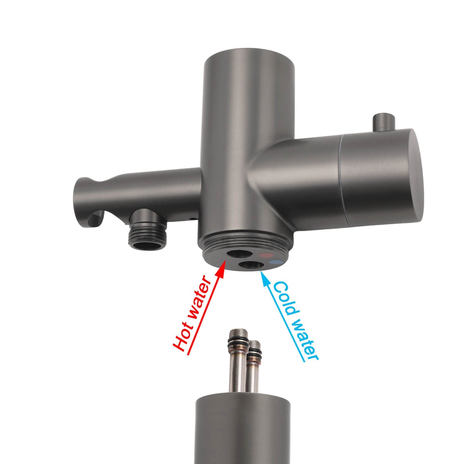 316 SUS WELS Gun Metal Twin Shower Handset Combo Outdoor Bath Rainfall 10