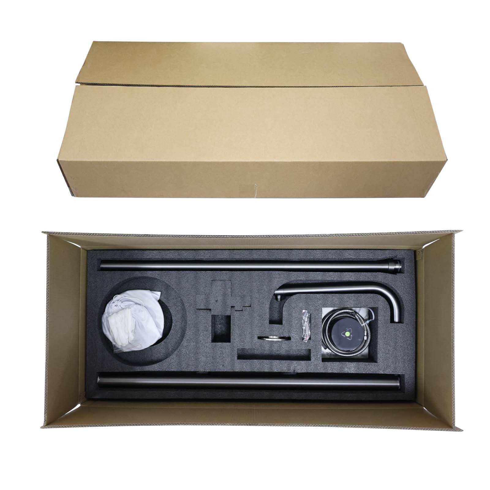 316 SUS WELS Gun Metal Twin Shower Handset Combo Outdoor Bath Rainfall 10