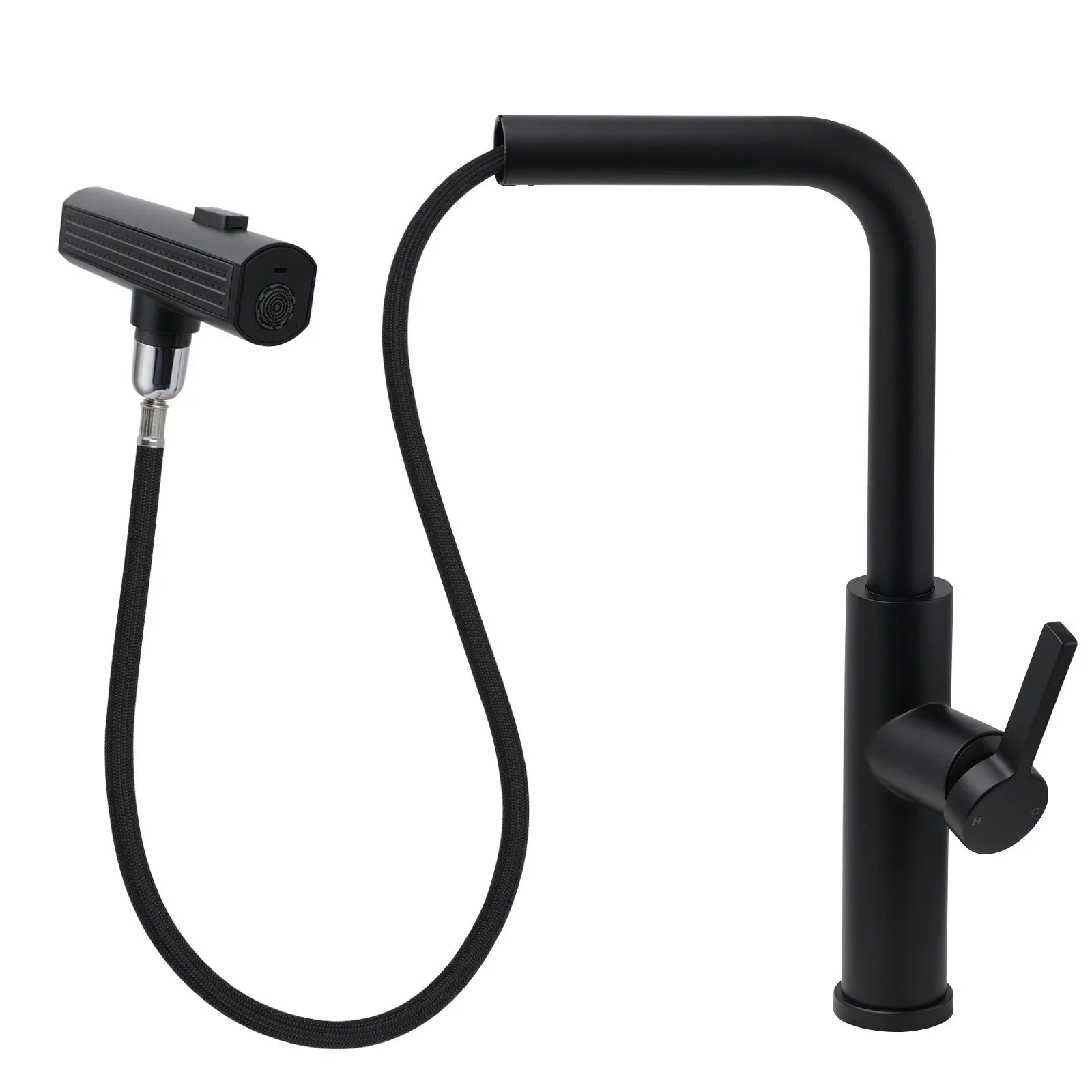 WELS Matte Black 3-Mode Spray Pull Out Kitchen Mixer Sink Laundry Faucet Tapware