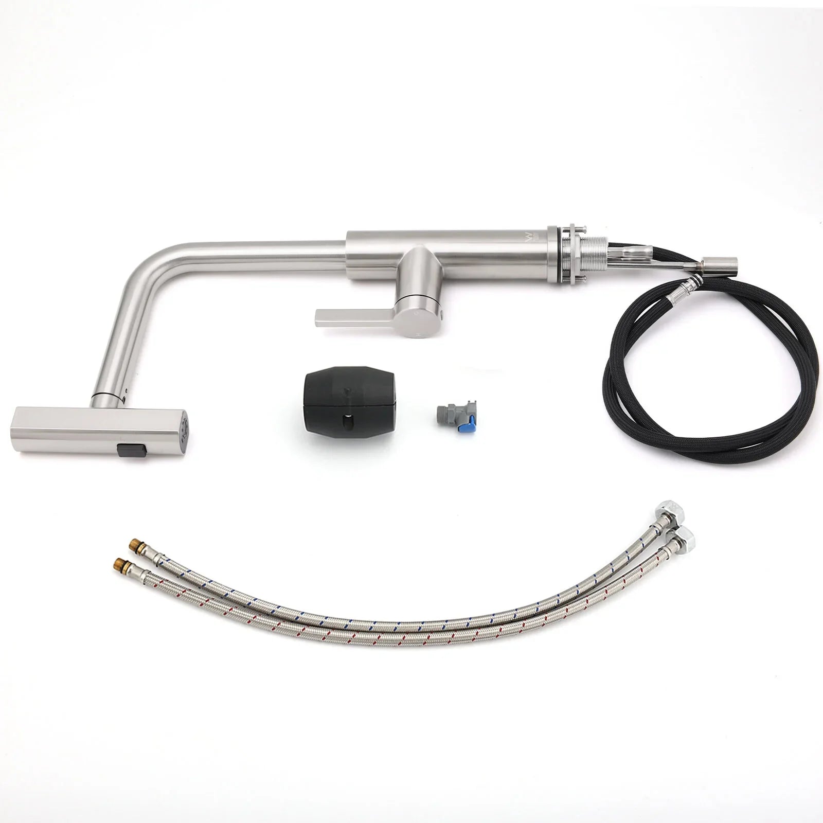 Brushed Nickel 3-Mode Kitchen Mixer Pull Out Down Sink Laundry Faucet Tap WELS
