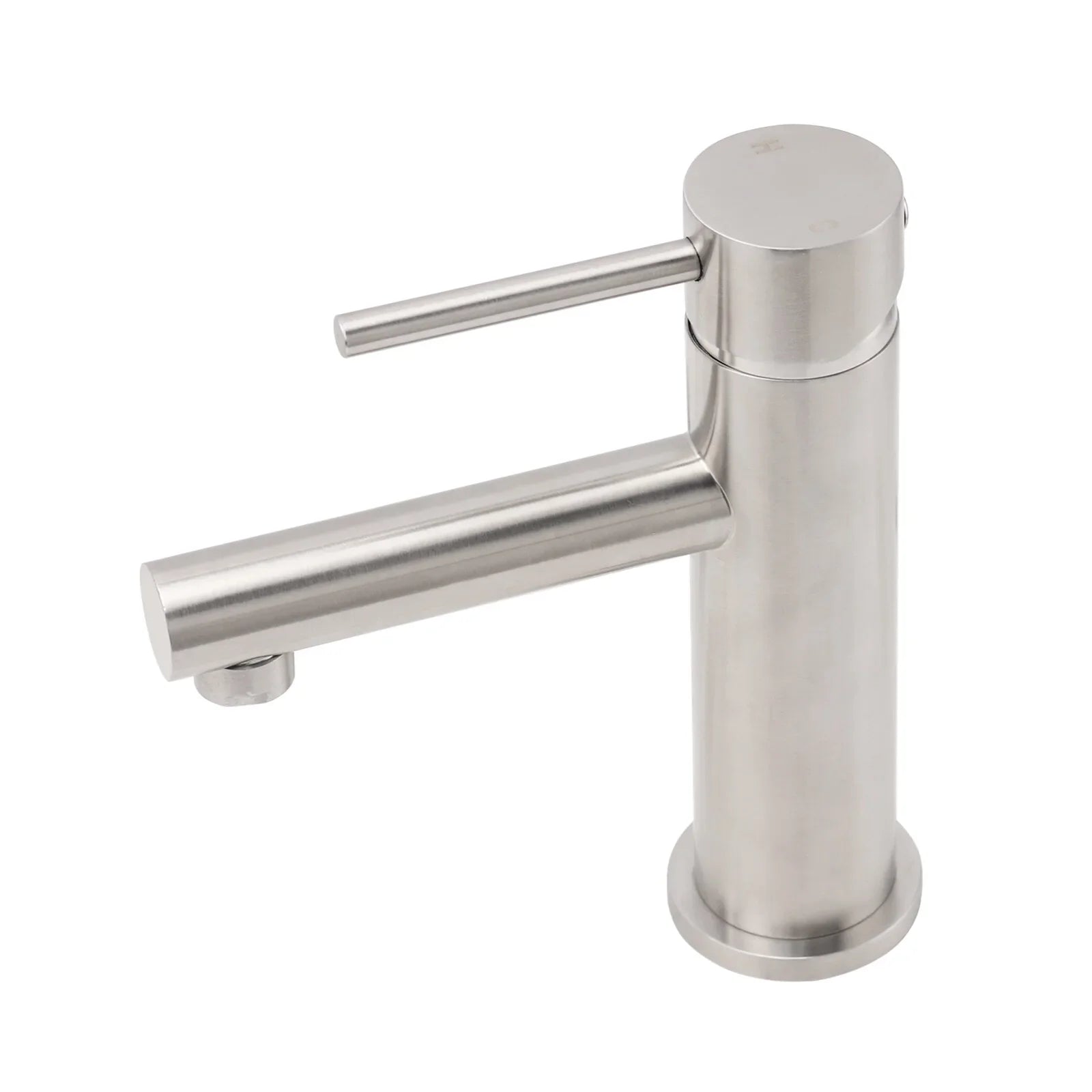 Brushed Nickel Basic Round Bathroom Basin Mixer Laundry Vanity Sink Faucet Tap