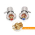 Brushed Nickel Wall Mounted 1/4 Turn Twin Shower Taps Set Hot Cold Water Valve