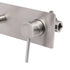 Brushed Nickel Round Wall Mounted Basin Vanity Mixer Bathtub Straight Spout Tap