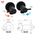 Black Washing Machine 1/4 Turn Twin Taps Laundry Room Hot Cold Water Wall Set