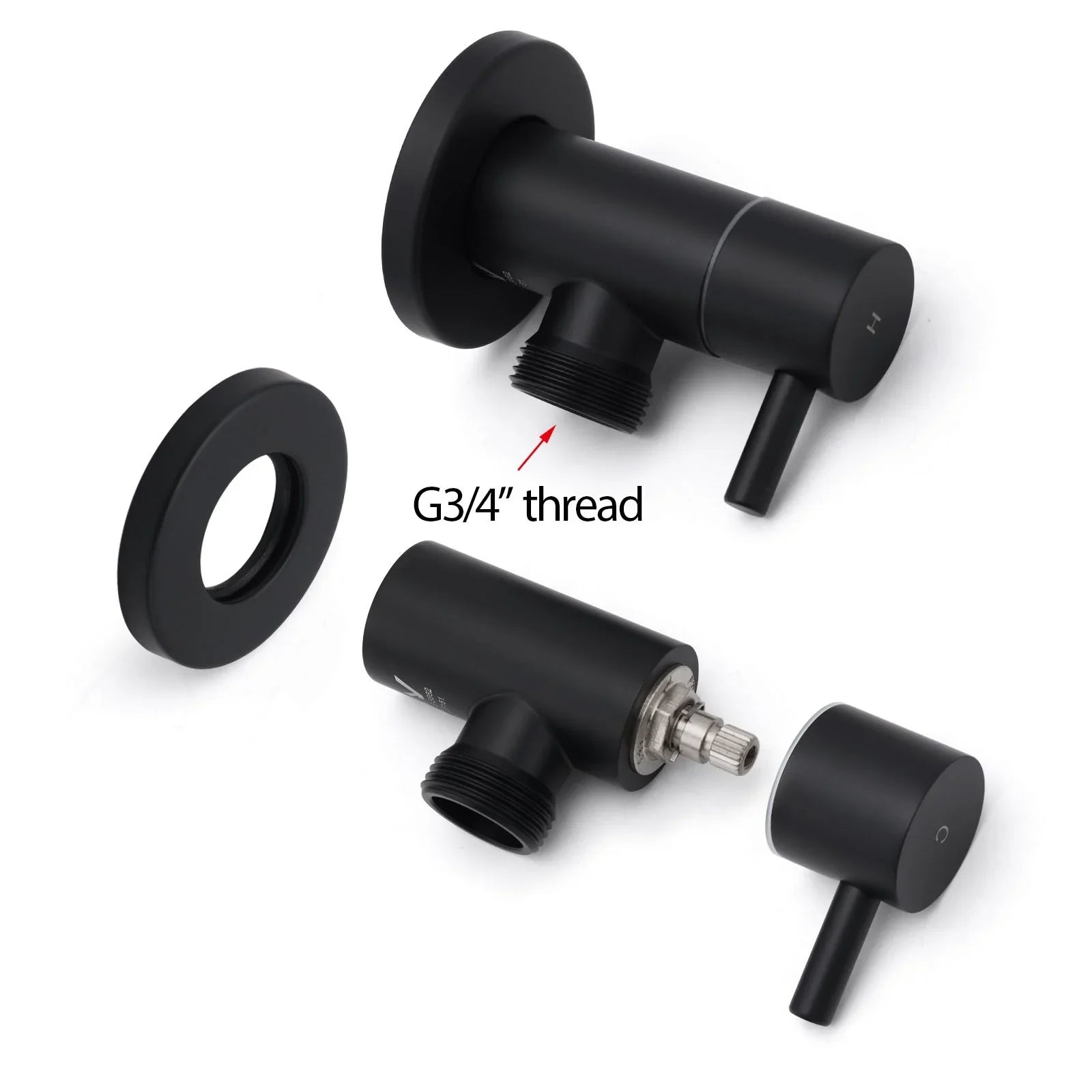 Black Washing Machine 1/4 Turn Twin Taps Laundry Room Hot Cold Water Wall Set
