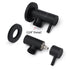 Black Washing Machine 1/4 Turn Twin Taps Laundry Room Hot Cold Water Wall Set