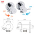 Chrome Round Wall Mounted 1/4 Turn Hot Cold Tap Pair Set For Washing Machine