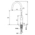 Brushed Nickel 435mm Tall Slim Round Kitchen Laundry Sink Mixer Faucet Tap Spout