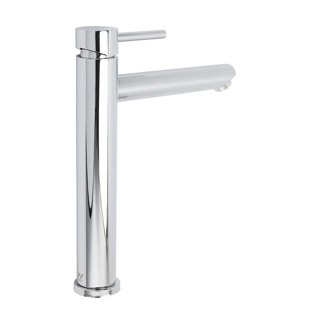 WELS 7.5L/m Round Tall Laundry Basin Mixer Vanity Sink Faucet Tap Polish Chrome