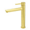 WELS Brushed Gold Laundry Round Tall Basin Mixer Vanity Sink Faucet Tap 304 SUS