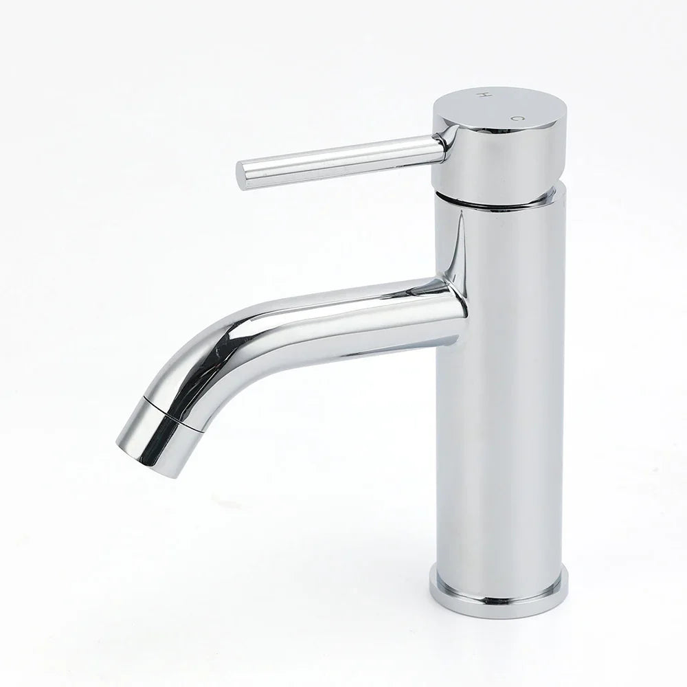 WELS Round Curve Kitchen Laundry Short Basin Mixer Vanity Sink Faucet Tap Chrome