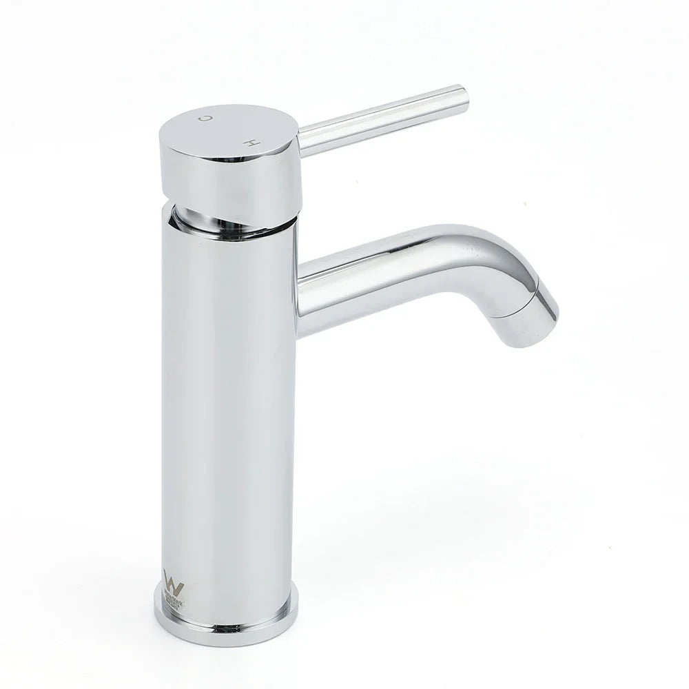 WELS Round Curve Kitchen Laundry Short Basin Mixer Vanity Sink Faucet Tap Chrome