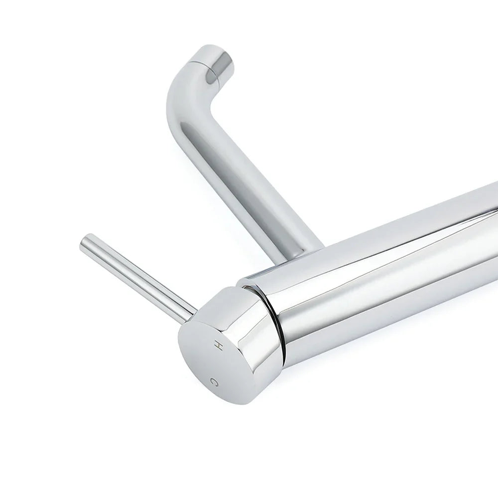 WELS Chrome Tall Basin Kitchen Laundry Mixer Vanity Sink Faucet Tap Curve Outlet