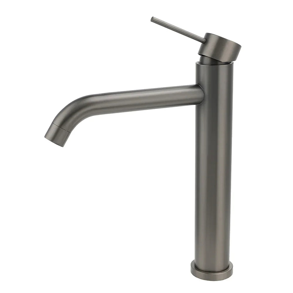 WELS Gunmtal Grey Tall Kitchen Laundry Basin Mixer Vanity Sink Faucet Tap Valve