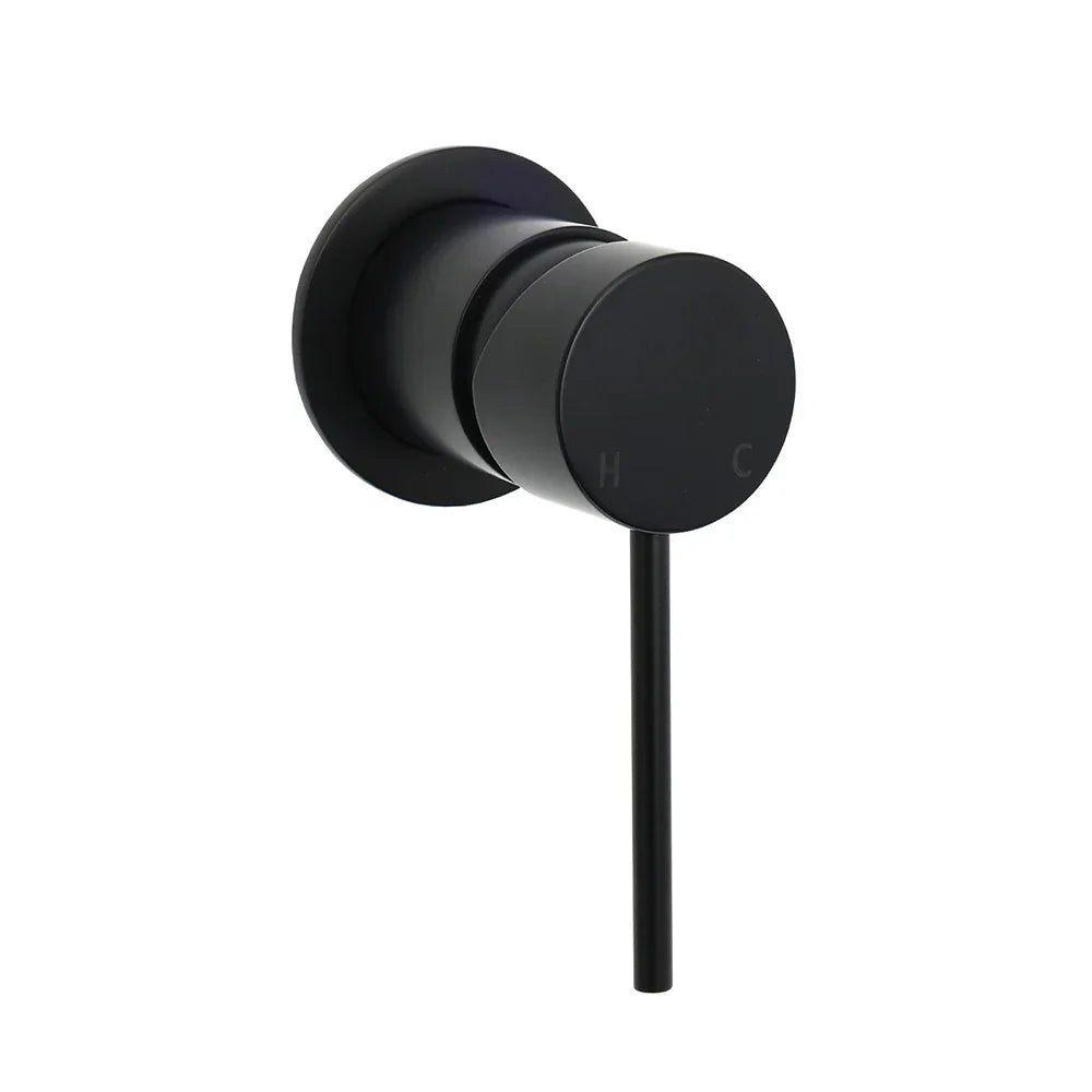 Watermark Matt Black Round Bath Shower Mixer Valve Hot Cold Water Tap Small Face