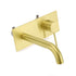Brushed Gold Round Wall Mounted Basin Mixer Vanity Sink Tap Faucet Curve Spout