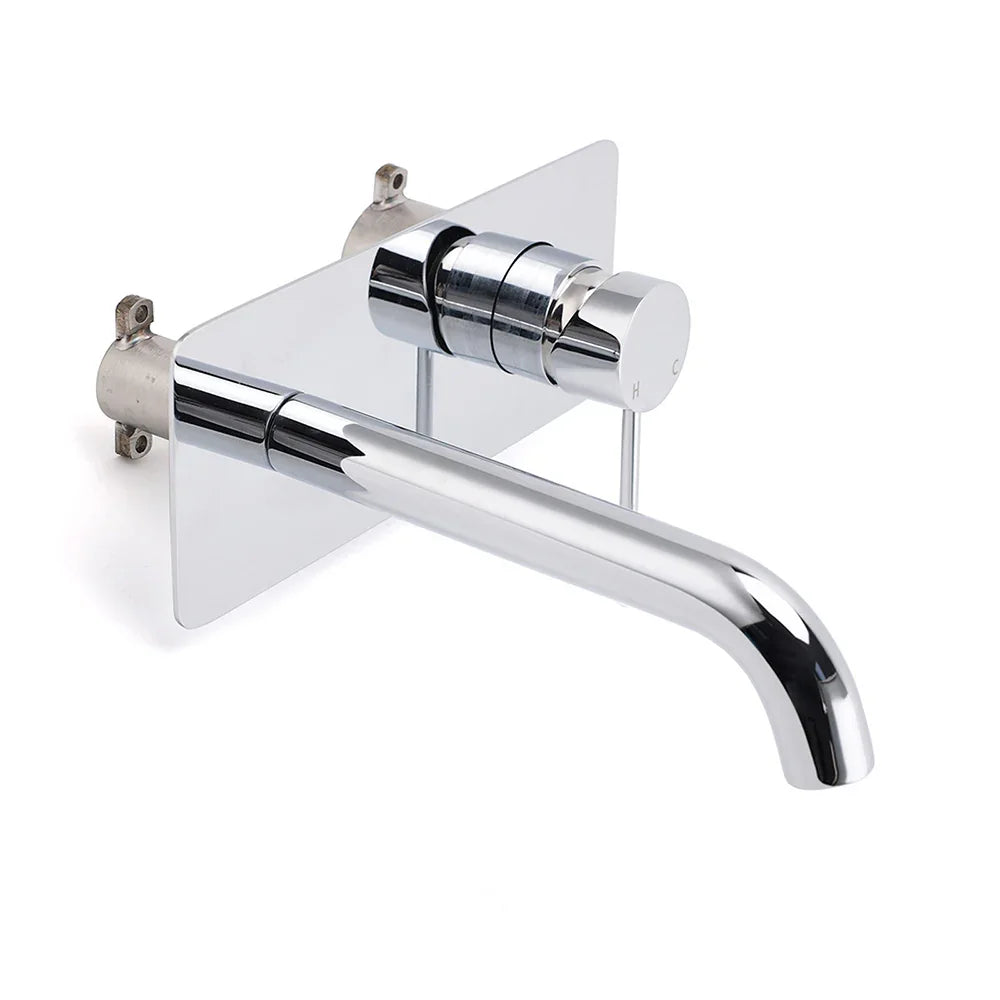 WELS Chrome Round Wall Mounted Basin Vanity Mixer Bath Tub Bubble Faucet Spout